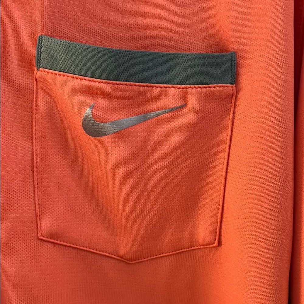 Nike Golf Tour Performance Dri-Fit-Orange and Gray Polo Shirt - Picture 4 of 5